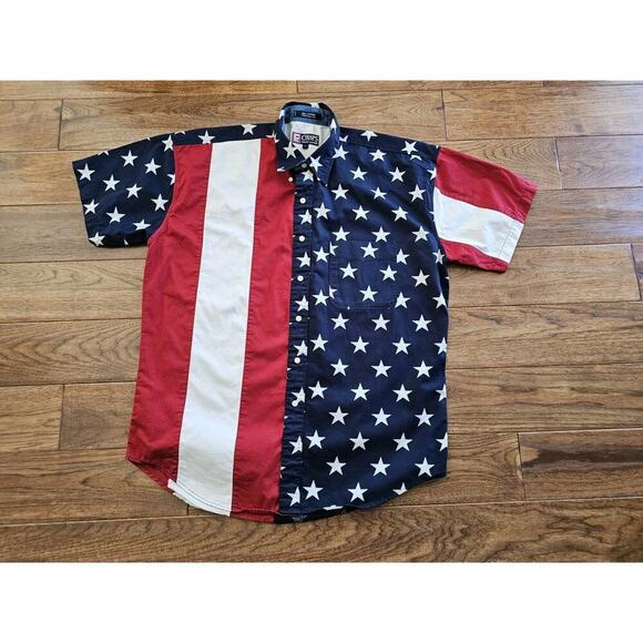 Chaps Ralph Lauren American Flag Button Down Shirt Men’s L Preppy Patriotic - Picture 7 of 8